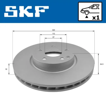 Комплект гальмівних дисків SKF VKBD80257V1