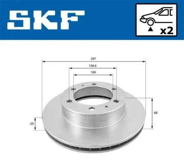TOYOTA диск гальмівний передн.Fortuner,Hilux III 05- SKF VKBD80346V2