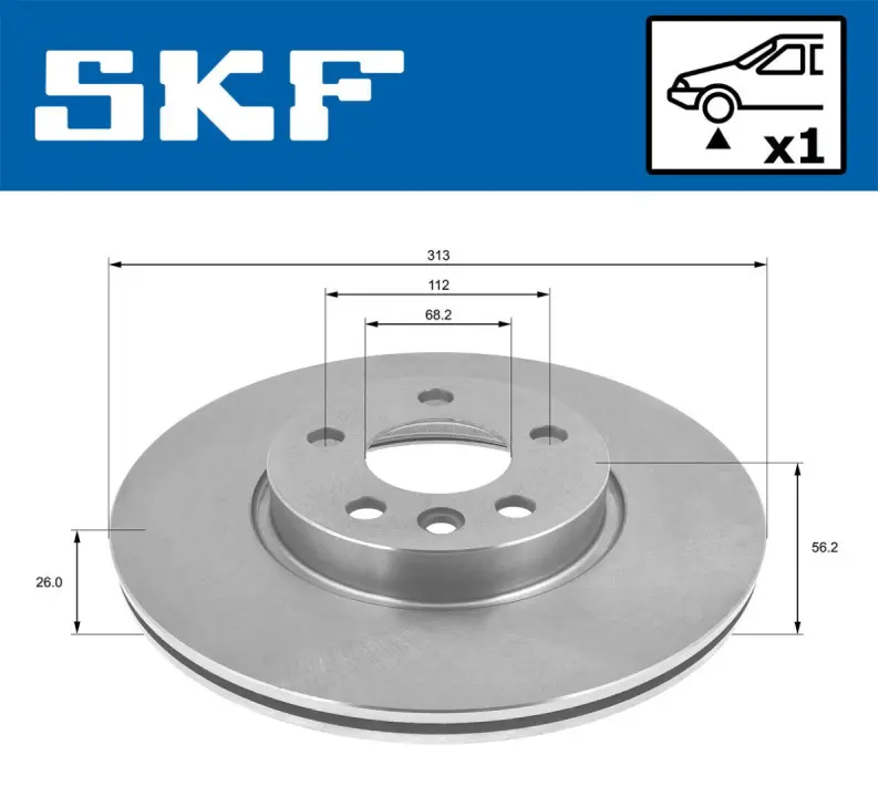 Комплект гальмівних дисків SKF VKBD80557V1 (фото 1)