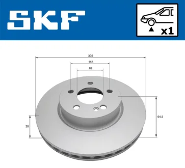 DB Диск гальмівний передн. W205, S205, W213, C238 SKF VKBD81113V1