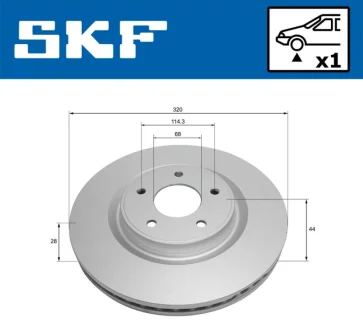 RENAULT диск гальм. передн. KOLEOS II 16- SKF VKBD81317V1