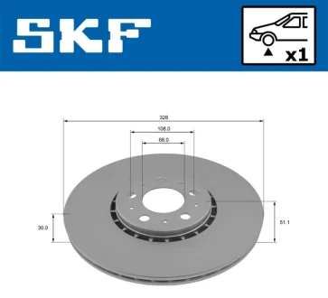 Комплект гальмівних дисків SKF VKBD81329V1