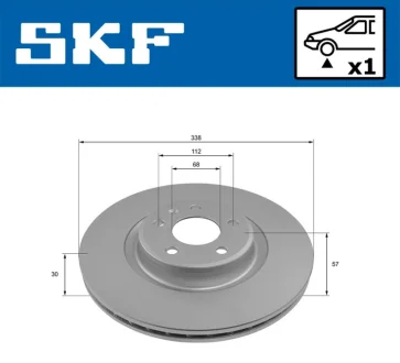AUDI диск гальм. передн. A4 B9, A5, A7 SKF VKBD81338V1