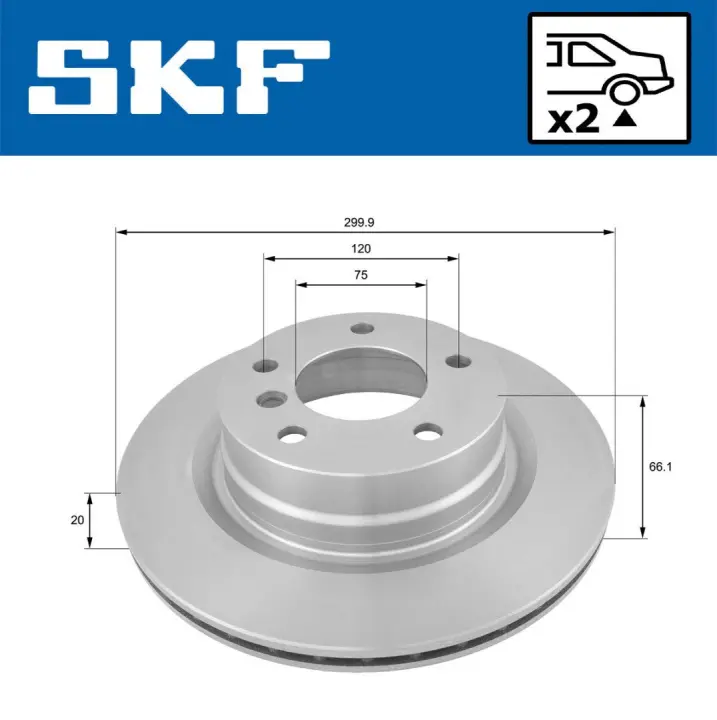 Комплект гальмівних дисків SKF VKBD90031V2 (фото 1)
