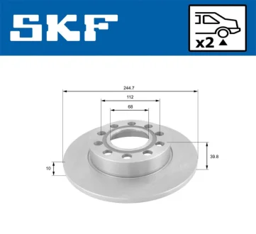 Диск гальмівний задн. AUDI 80/A4 SKF VKBD90234S2