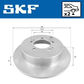 MITSUBISHI гальмівний диск задн. Outlander, Citroen C-Crosser SKF VKBD90373S2