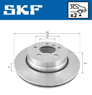 BMW диск гальмівний задн. X3 E83 04- SKF VKBD90415V2