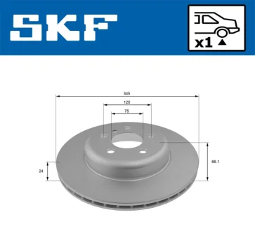 BMW Диск гальмівний задній 3/F30 SKF VKBD90456V1