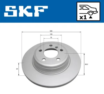 BMW диск гальмівний задн. 3/F30, 4/F33 SKF VKBD90465V1