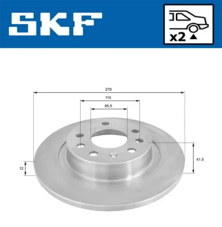 Диск гальм. задн. Opel Vectra 01- SKF VKBD90509S2