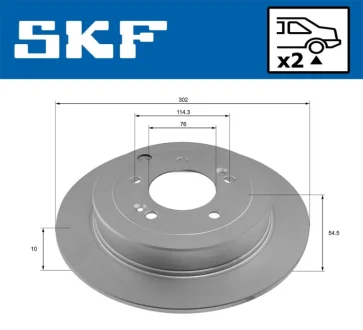 Диск гальм. задн. HYUNDAI TUCSON 19- SKF VKBD91304S2