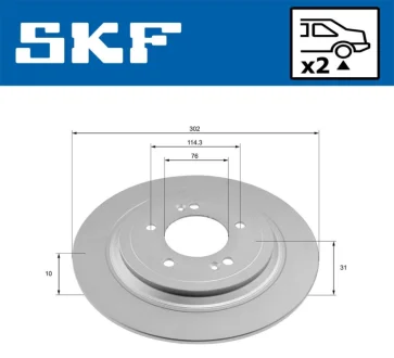 Диск гальм. задній. HYUNDAI TUCSON -20 SKF VKBD91323S2