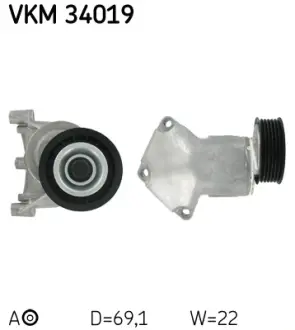 Натяжной ролик, поликлиновой ремень SKF VKM34019