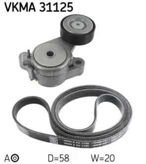 Поликлиновой ременный комплект SKF VKMA31125