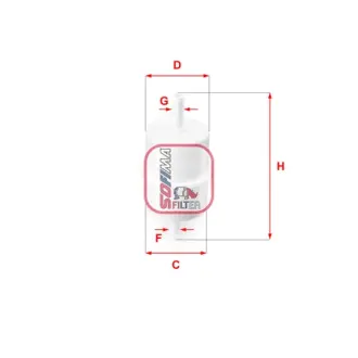 Fuel filter, In-line. Фильтр топливный, проточный SOFIMA S1010B