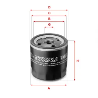 Фильтр масляный, накручиваемый. Фільтр масляний, накручуваний. Oil filter, Spin-On SOFIMA S9431R