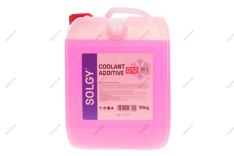 Антифриз (червоний) G12 (10kg) (-35°C готовий до застосування) SOLGY 503014 (фото 1)
