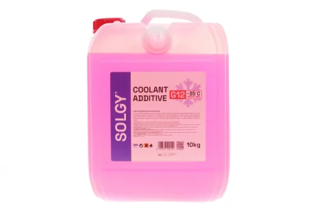 Антифриз (червоний) G12 (10kg) (-35°C готовий до застосування) SOLGY 503014