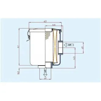 Vacuum air filter. Фильтр всасывания воздушный. SOTRAS SA6060