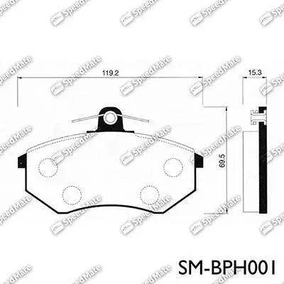 Колодки тормозные дисковые SPEEDMATE SMBPH001 (фото 1)