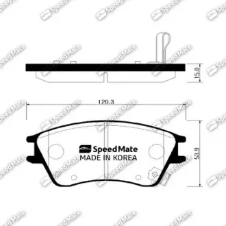 Колодки тормозные дисковые SPEEDMATE SMBPH023