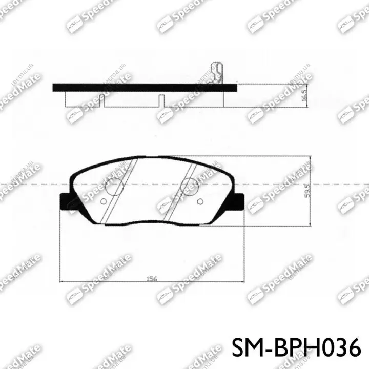 Brake pads. Колодки тормозные, дисковый тормоз SPEEDMATE SMBPH036 (фото 1)