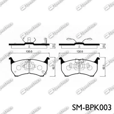 Колодки тормозные дисковые SPEEDMATE SMBPK003 (фото 1)