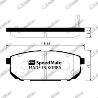 Колодки тормозные дисковые SPEEDMATE SMBPK023