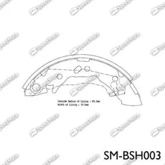 Колодки тормозные барабанные SPEEDMATE SMBSH003