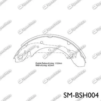 Колодки тормозные барабанные SPEEDMATE SMBSH004