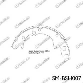 Колодки тормозные барабанные SPEEDMATE SMBSH007