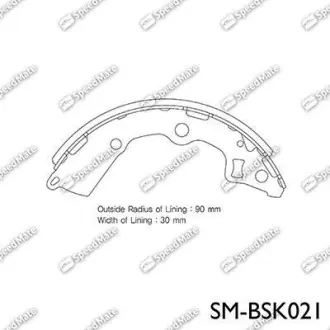 Колодки тормозные барабанные SPEEDMATE SMBSK021