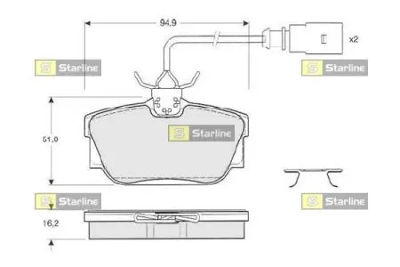 Гальмівні колодки дискові STARLINE BD S207