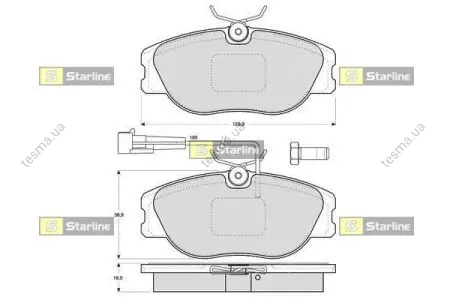 Комплект тормозных колодок, дисковый тормоз STARLINE BDS279 (фото 1)