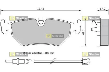 Гальмівні колодки дискові STARLINE BDS396