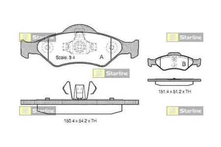 Гальмівні колодки дискові STARLINE BDS824P