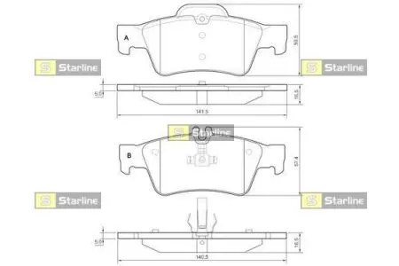 Гальмівні колодки дискові STARLINE BDS827P