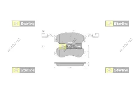 Гальмівні колодки дискові STARLINE BDS848P (фото 1)