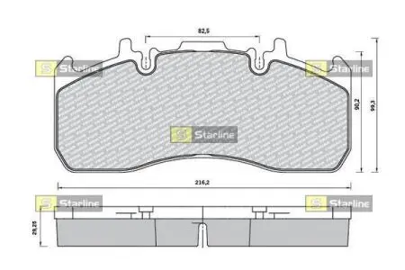 КМП гальмівних колодок STARLINE BDT023