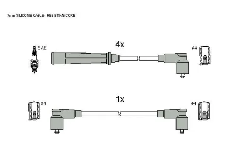 Комплект кабелiв запалювання STARLINE ZK4284