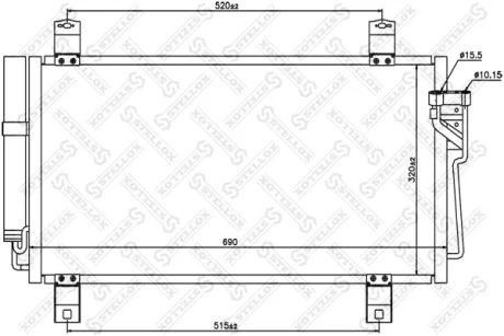 Радіатор кондиціонера STELLOX 1045642SX