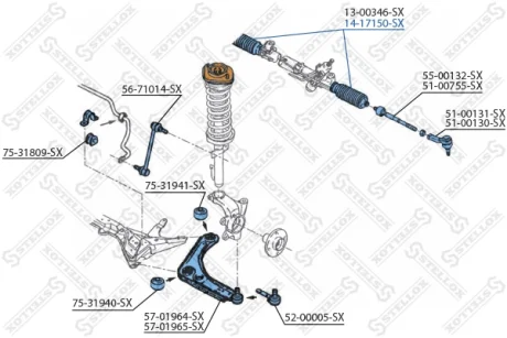 Пильовик рульової рейки STELLOX 1417150SX