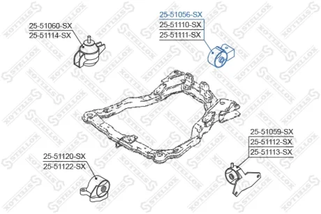 Опора двигуна задня (MКП) STELLOX 2551056SX