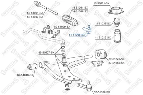 Наконечник поперечной рулевой тяги STELLOX 5151008SX