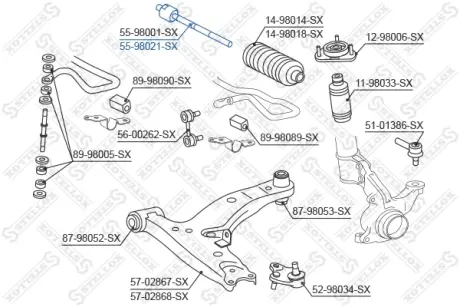 Осевой шарнир, рулевая тяга STELLOX 5598021SX