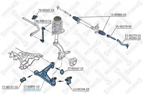 Рычаг независимой подвески колеса, подвеска колеса STELLOX 5703754SX