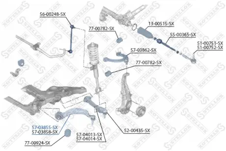 Рычаг независимой подвески колеса, подвеска колеса STELLOX 5703855SX