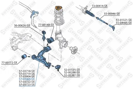 Рычаг независимой подвески колеса, подвеска колеса STELLOX 5703905SX