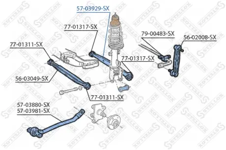 Рычаг независимой подвески колеса, подвеска колеса STELLOX 5703929SX