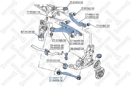 Рычаг независимой подвески колеса, подвеска колеса STELLOX 5704007SX